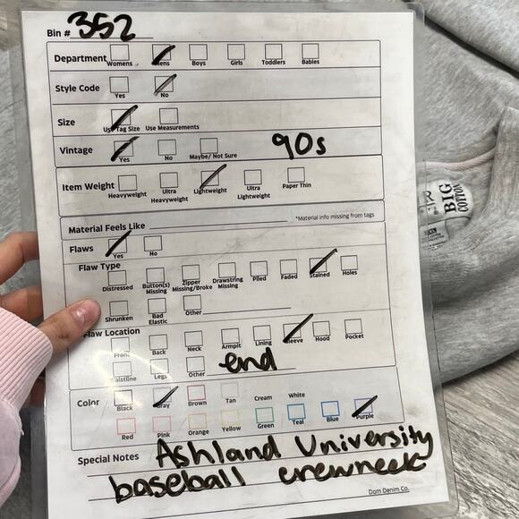 Vintage 90s Ashland University Baseball Heather Gray Men 2XL Crewneck Sweatshirt - Picture 6 of 6